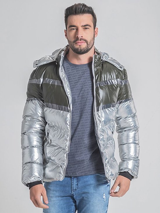 Jaqueta Masculina Jaqueta Bomber Prata Jaqueta Masculina Nylon