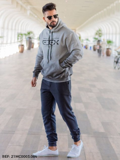 Calça Masculina Moletom Confort com Bolsos