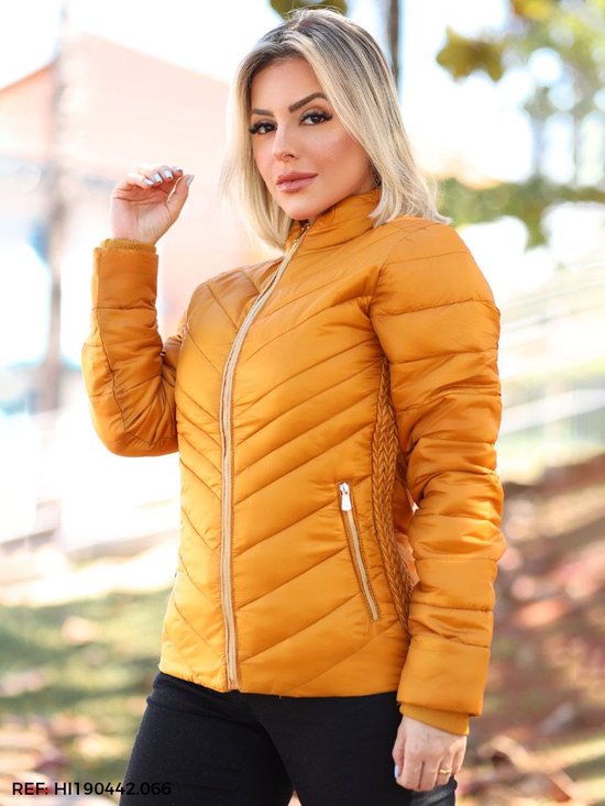 Jaqueta Feminina Jaqueta De Couro Masculina Amarela Jaqueta