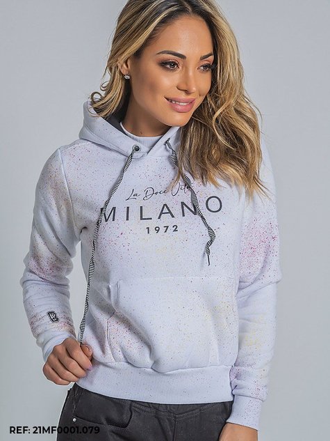 Blusa Feminina Moletom com Capuz Slim