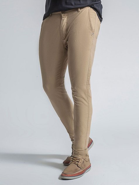 Calça Masculina Sarja Sport Fino Confort Collors (Caqui)