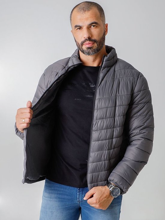 Nylon Casaco Cinza Masculino Jaqueta Nylon Light Bomber Cinza Claro