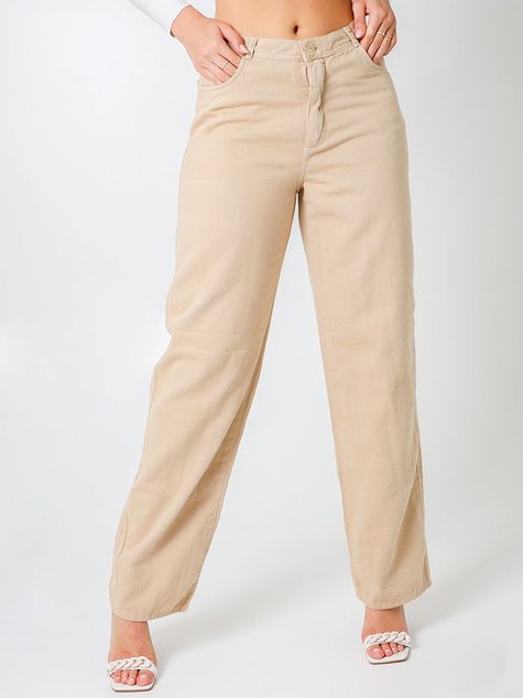 Linho Cintura Alta CalÃ§a Jeans Clochard Plus Size Calça Feminina