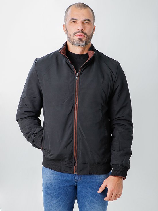 Dupla Face Jaqueta Moletom Masculina Forrada Jaqueta Masculina