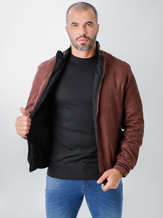 Jaqueta Masculina Nylon Dupla Face Elástico na Barra (Bordô)