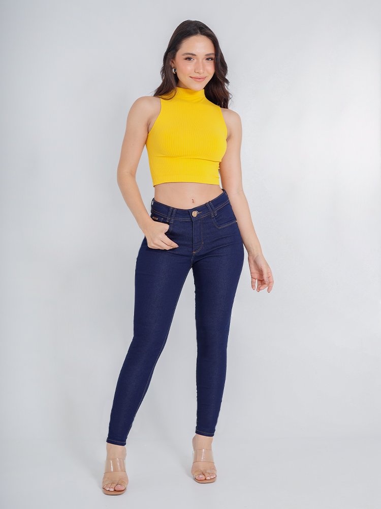 Calça Feminina Jeans Cigarrete Niina Bolso Quadrado Imagem 1