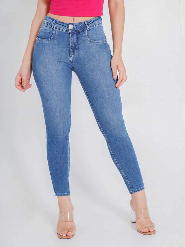 Cal&ccedil;a Feminina Jeans Cropped Ultra Modeladora Imagem 2