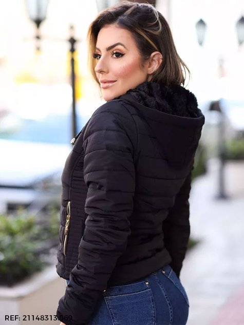 Blusa Preta Blusa De Frio Nylon Feminina Jaqueta Feminina Nylon