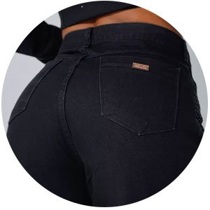 calca feminina wide leg diamante negro