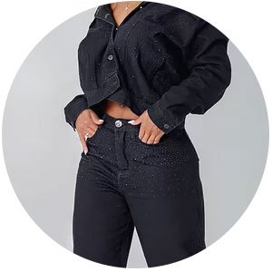 calca feminina wide leg diamante strass