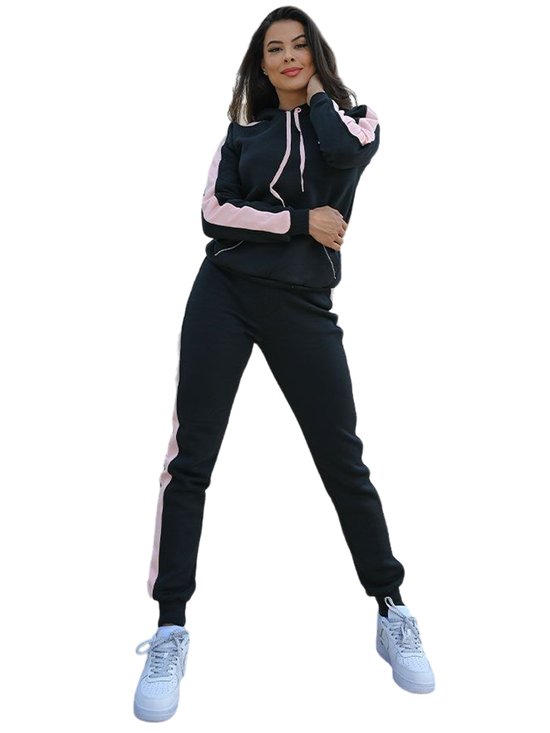 Moletom Canguru Moletom Com Listra Na Manga Conjunto Feminino