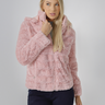 jaqueta feminina rosa peluciada capuz rosa
