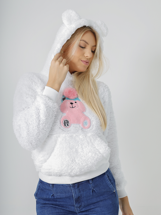 Blusa Frio Blusa Com Orelhinha Blusa Manga Longa Moletom Com