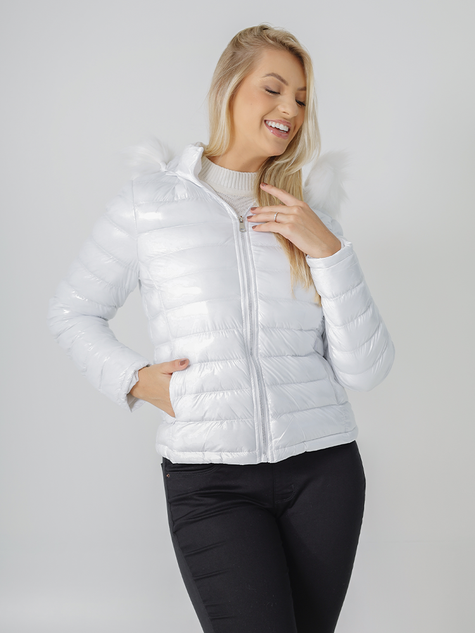 Jaqueta Feminina Nylon Puffer Metalizada