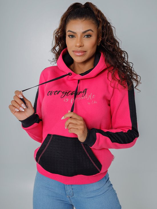 Blusa Feminina de Moletom Everything Bolso Canguru (Rosa)