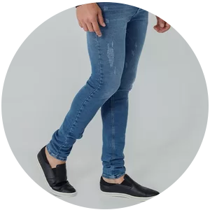 calca jeans masculina slim destroyed