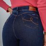 calca feminina jeans modeladora costura marrom