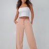calca feminina wide leg caramelo