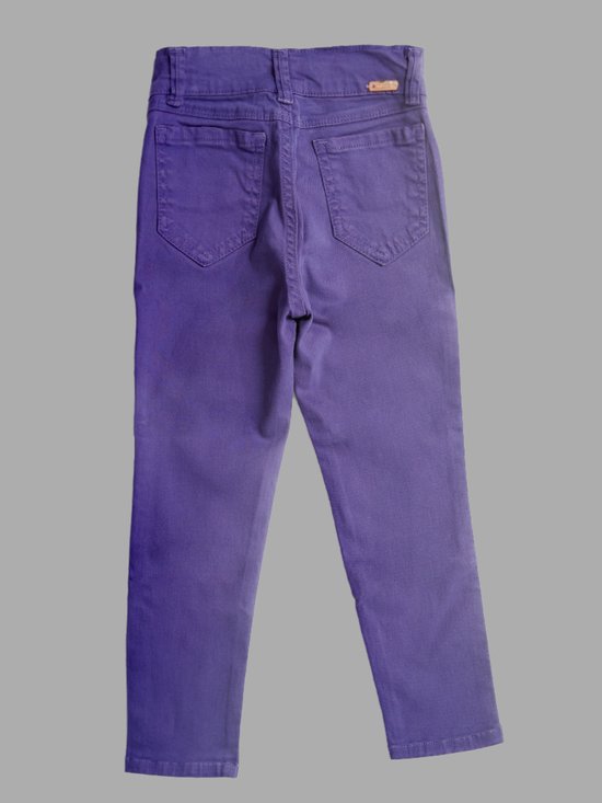 Calça Infantil Feminina Jeans Cigarrete Colorida (Roxo) - Main Image