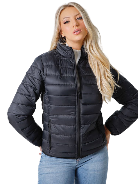 Jaqueta Feminina Nylon Puffer Tradicional (Preto)