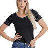 t shirt feminina com aplicacao preto