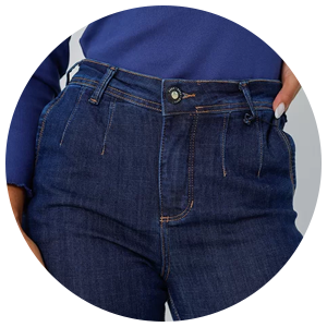 calca plissada feminina jeans
