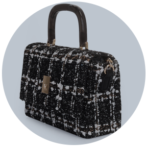 bolsa tweed wj acessorios preta