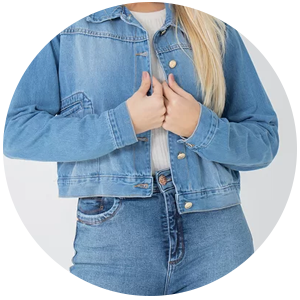 jaqueta feminina jeans azul