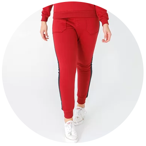 calca conjunto de moletom feminino edex vermelho