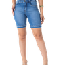 bermuda meia coxa jeans feminina azul