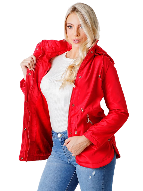 parka feminina forrada vermelho