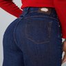 calca feminina jeans juliana boot cut azul escuro