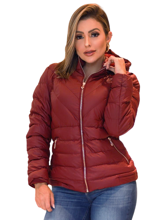 Jaqueta Feminina Nylon Bobojaco All Size Bordo