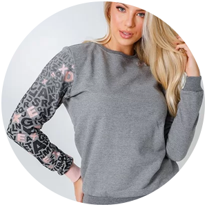 conjunto de moletom feminino manga estampada