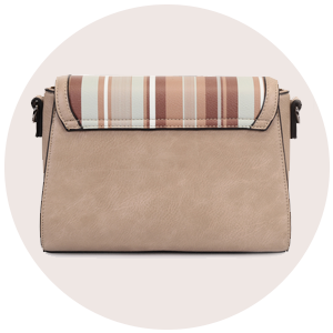 bolsa feminina taupe transversal estampada