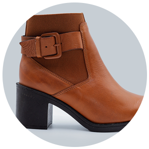 bota feminina couro fivela caramelo wj