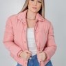 jaqueta puffer feminina rosa