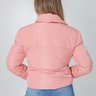 jaqueta puffer rosa feminina