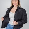 jaqueta puffer preto feminina