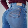 calca feminina jeans modeladora edex