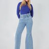 calca feminina boot cut azul