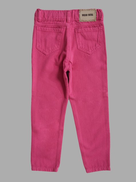 calca feminina jeans infantil rosa