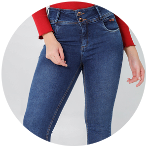 calca feminina jeans modeladora cos alto