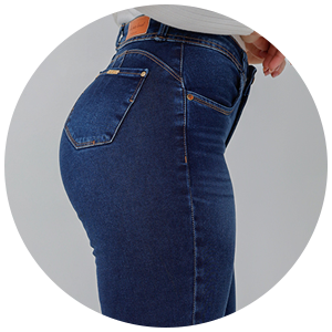calca feminina jeans modeladora azul