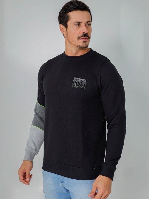 moletom masculino preto manga longa