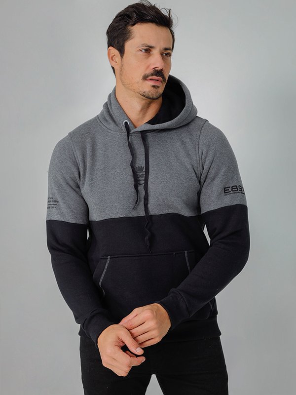 Conjunto Moletom Moletom Metade Preto Metade Branco Moletom Blusa