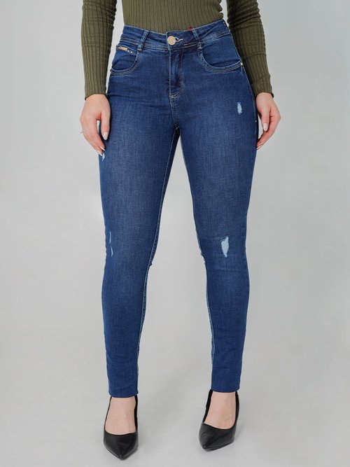 calca feminina jeans modeladora azul