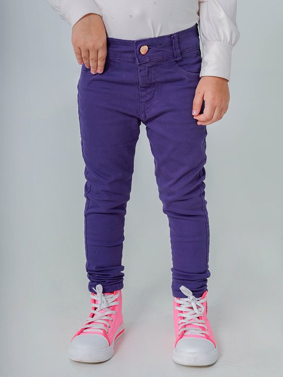 Calça Infantil Feminina Jeans Cigarrete Colorida (Roxo)