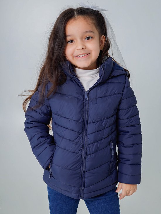 Capuz Jaqueta Nylon Feminina Azul Marinho Jaqueta Infantil