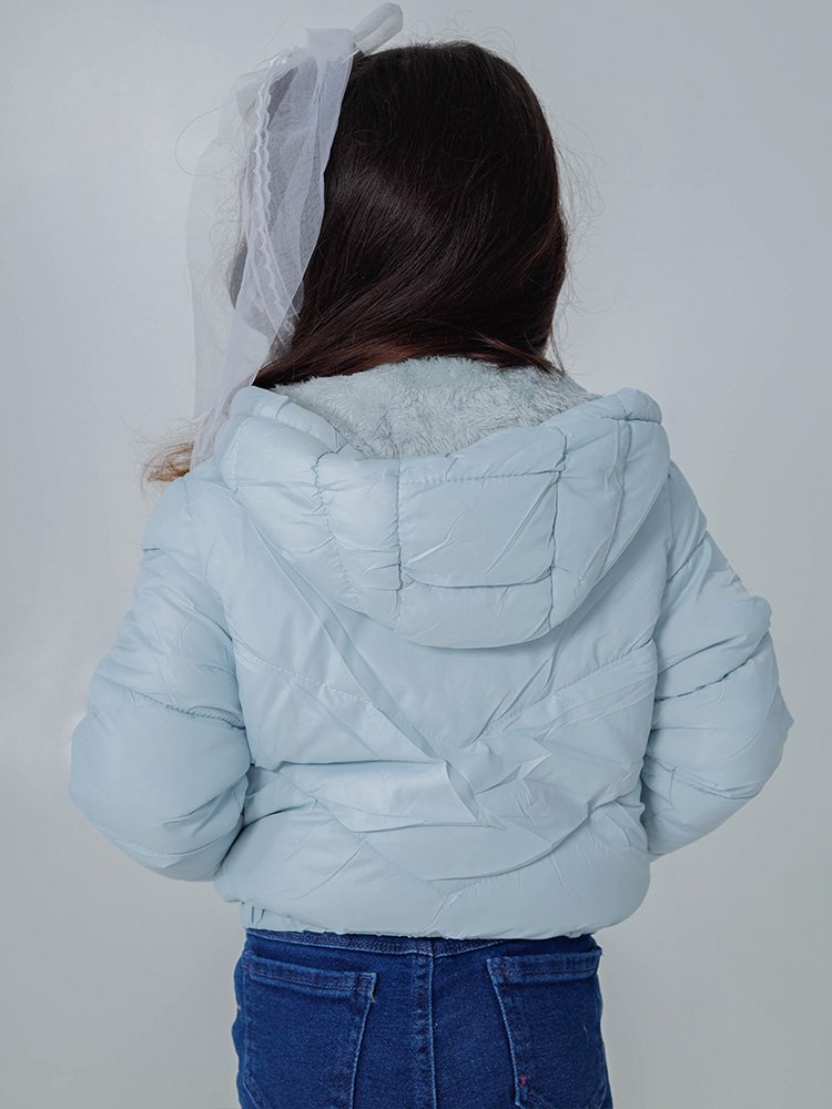 Jaqueta Infantil Feminina Nylon Cropped Forrada Imagem 4